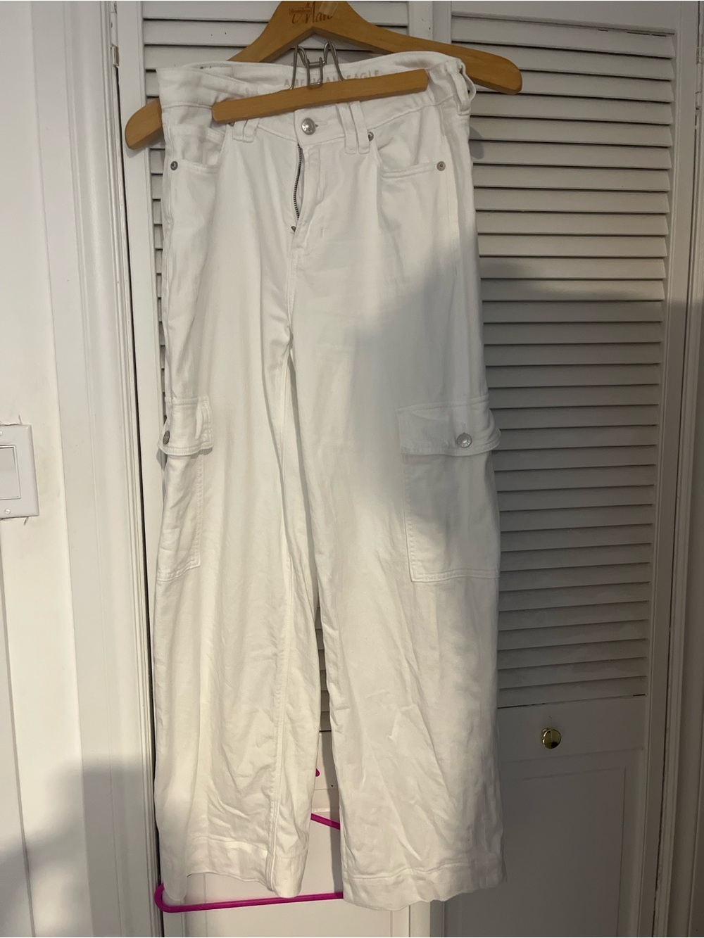 aerie White Mid-Rise Stretch Pants